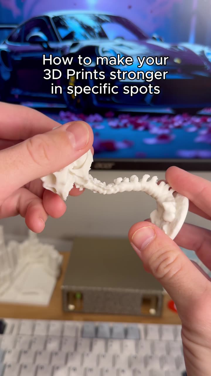 How to make 3D prints stronger in specific spots