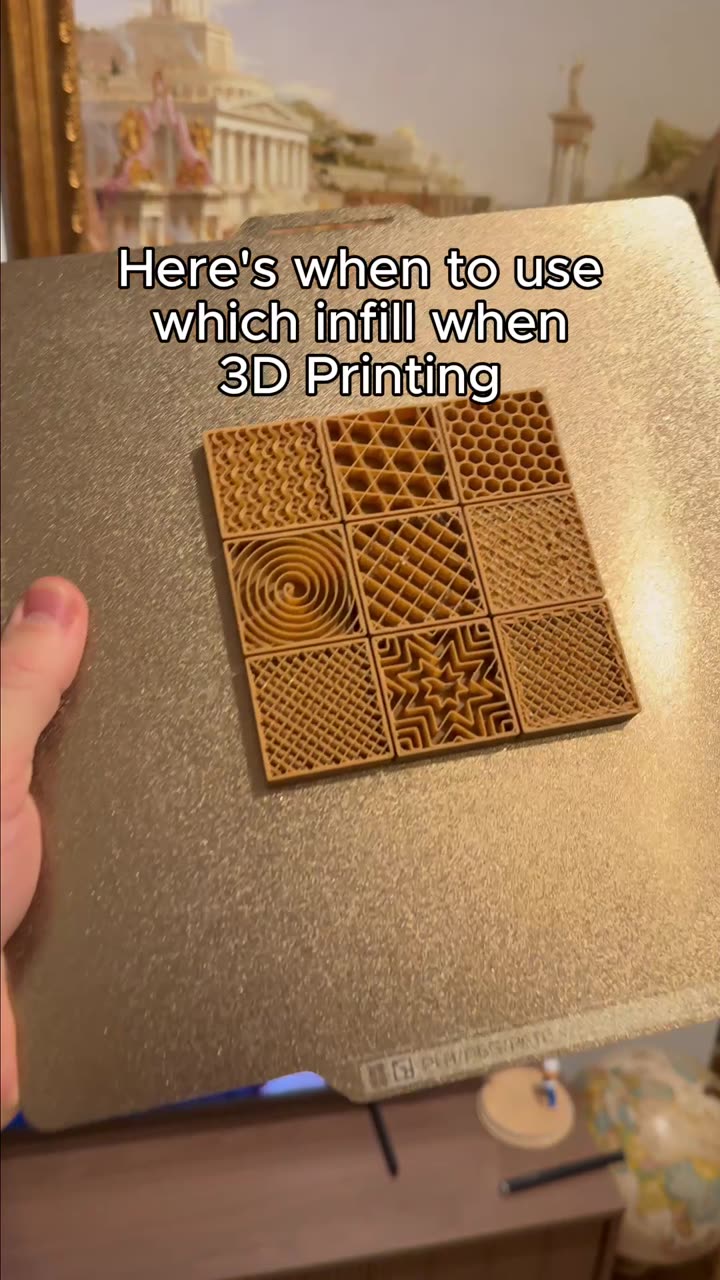 When to use which infill pattern for 3D Printing