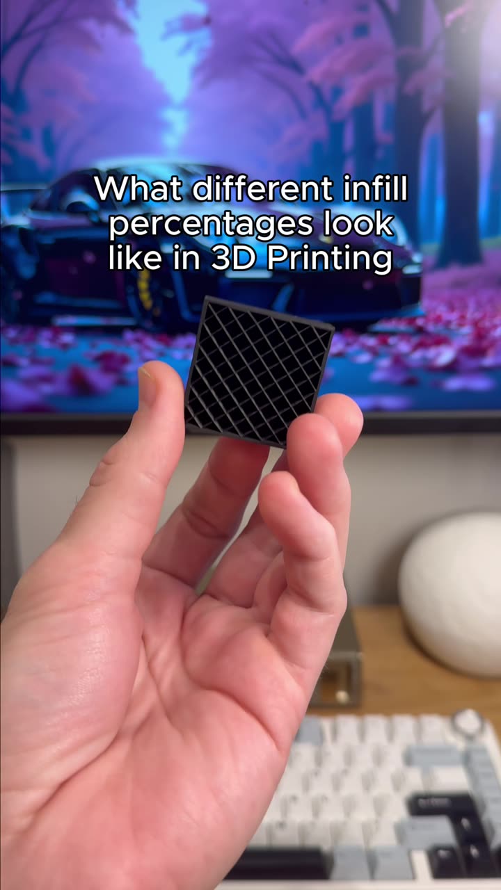 What different infill percentages look like inside your 3D Prints