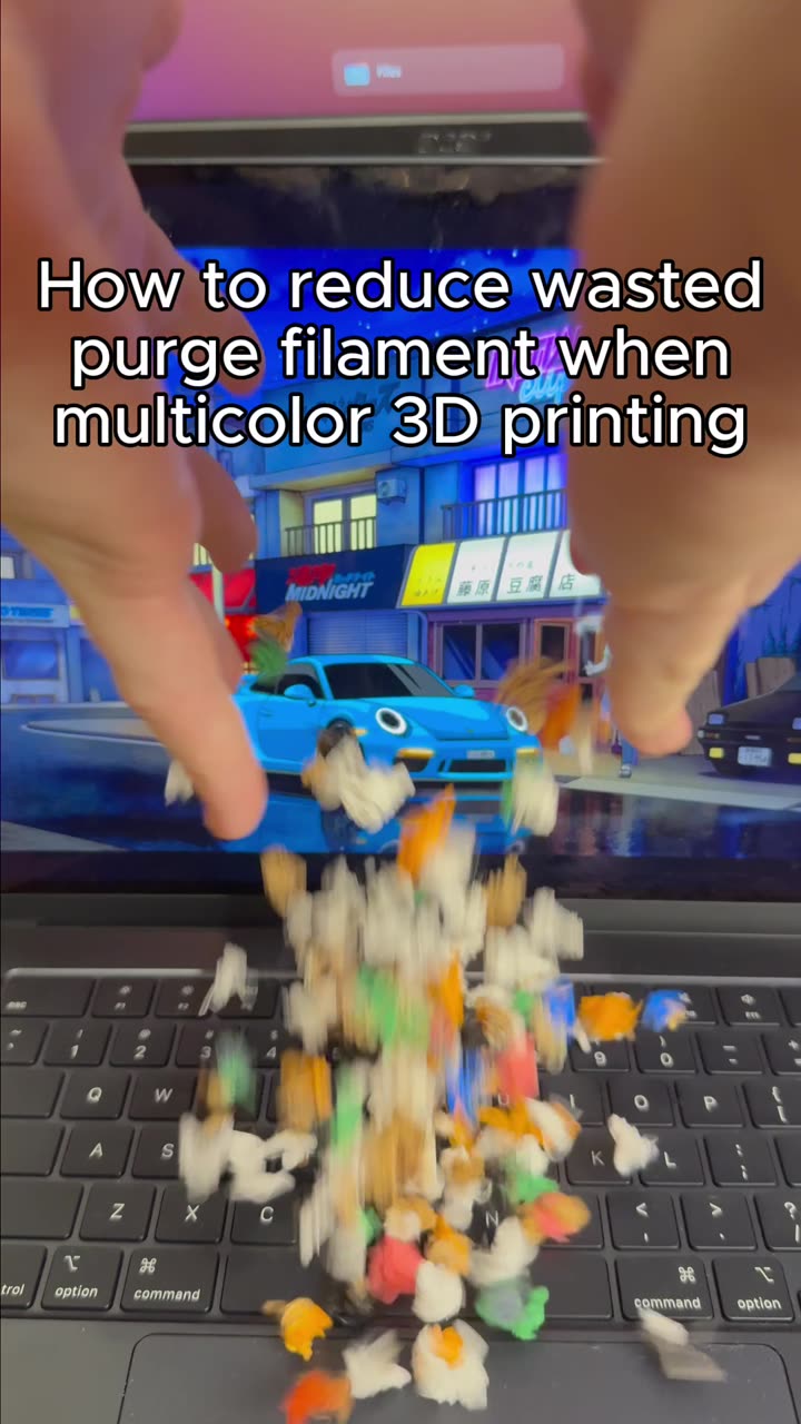 How to reduce wasted purge filament when multicolor 3d printing